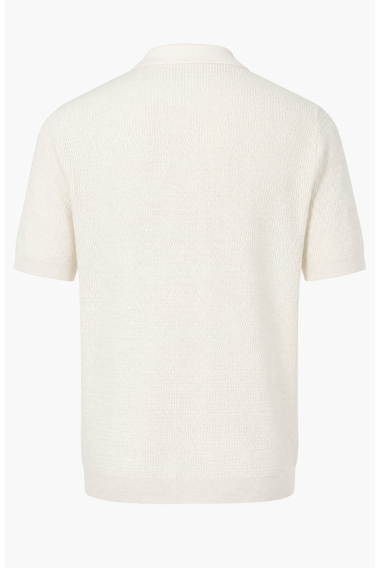 Textured Knit Short Sleeve Polo Shirt, Alternate, color, White