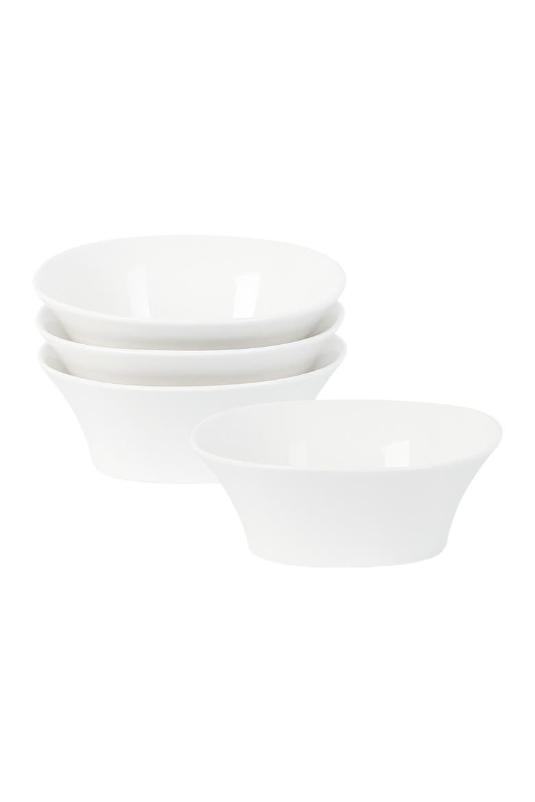 Quadro Porcelain 4-Piece Bowl Set, Main, color, White