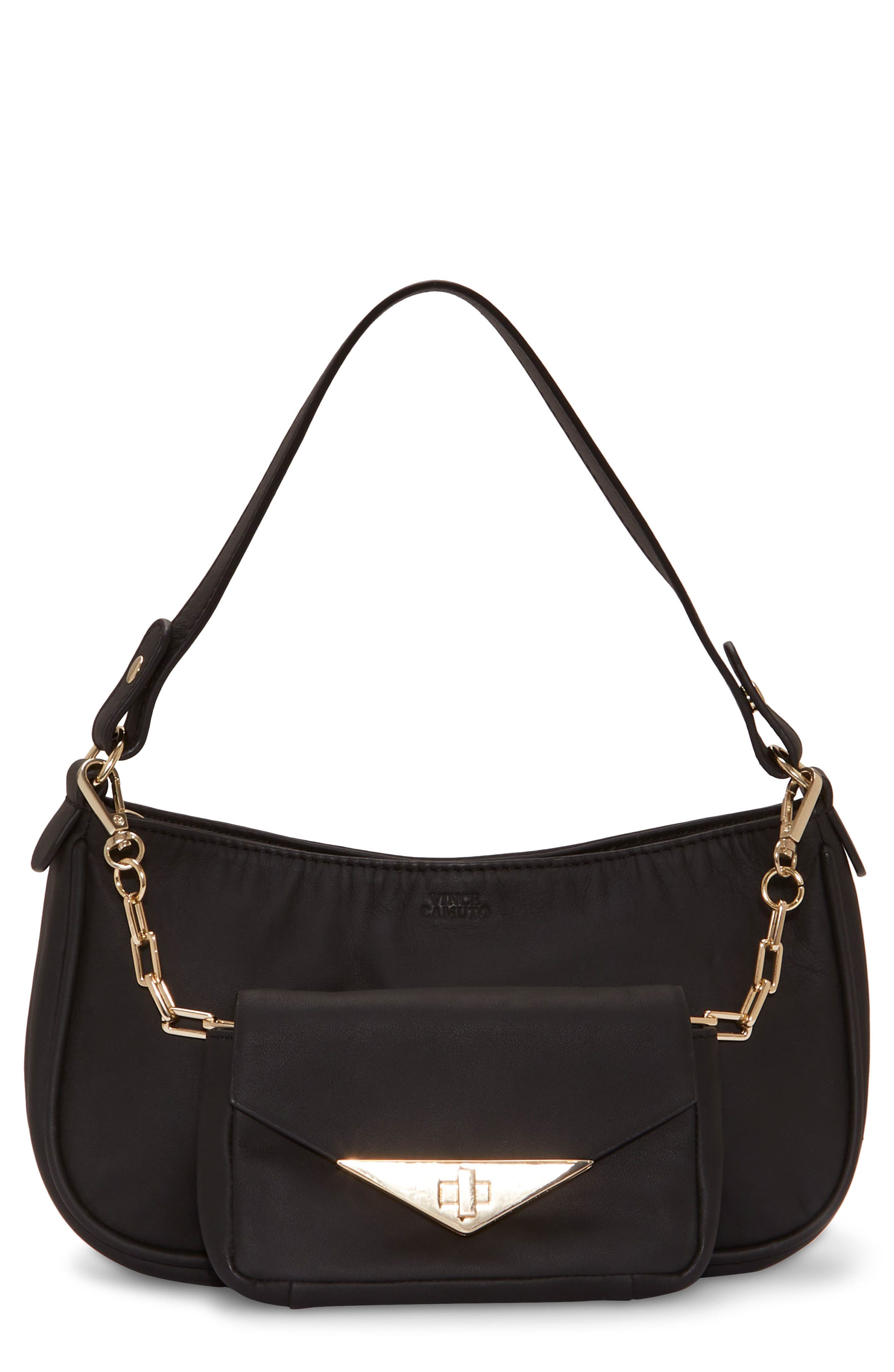 Vince Camuto Sahja Leather Shoulder Bag, Main, color, 