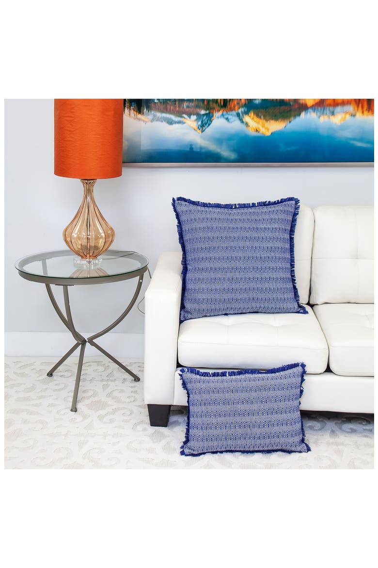 Cross Weave Square Accent Pillow, Alternate, color, BLUE