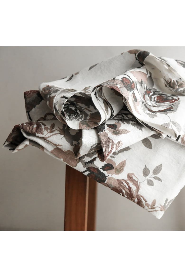 Eggplant and Grey Roses Tablecloth, Main, color, Grey