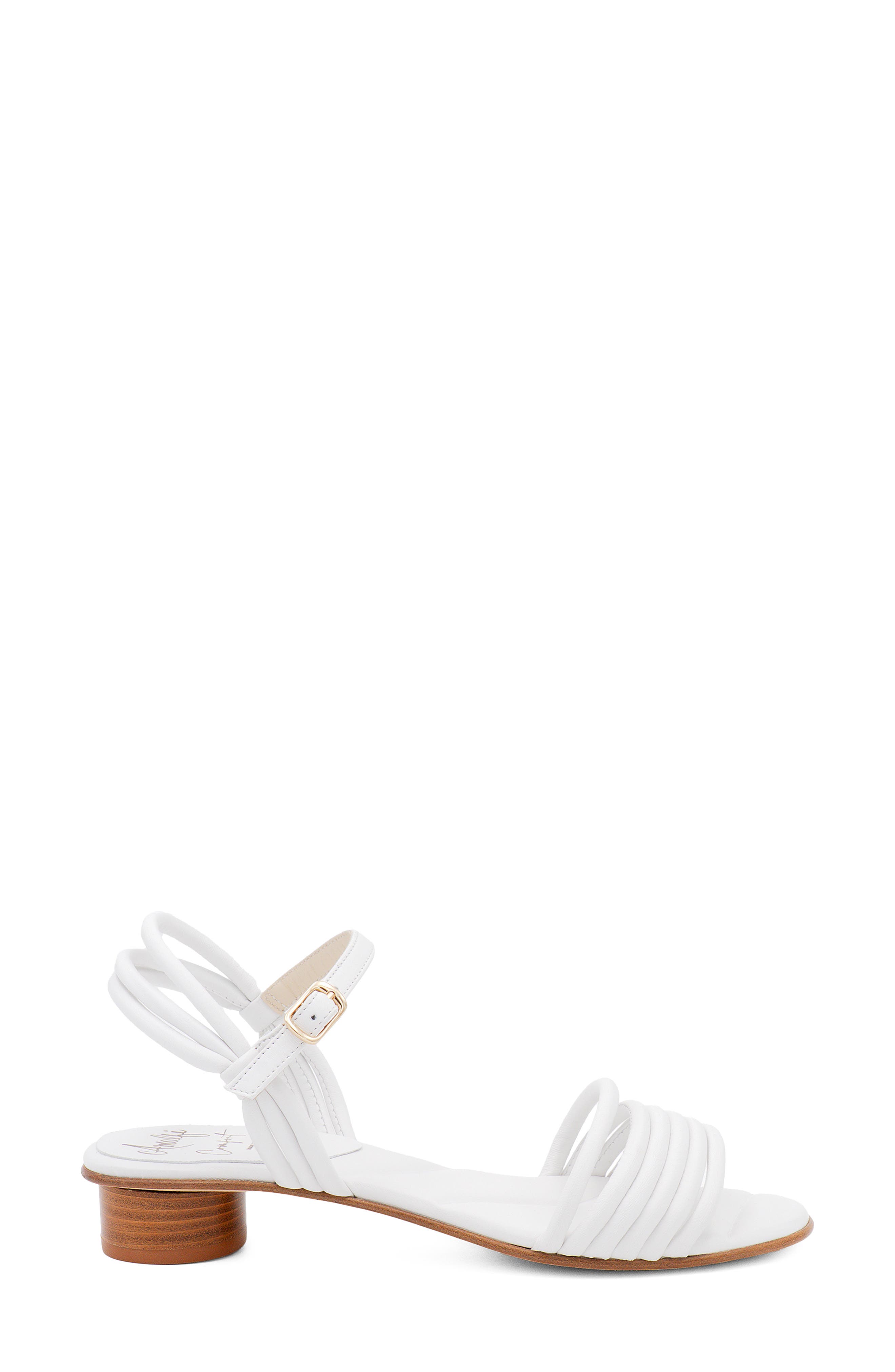 Amalfi by Rangoni Barocco Ankle Strap Sandal, Alternate, color, White Parmasoft