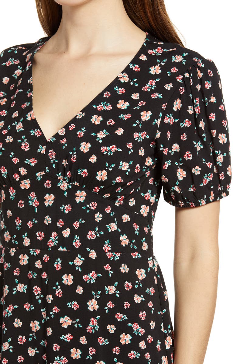 BP. Floral Deep-V Minidress, Alternate, color,