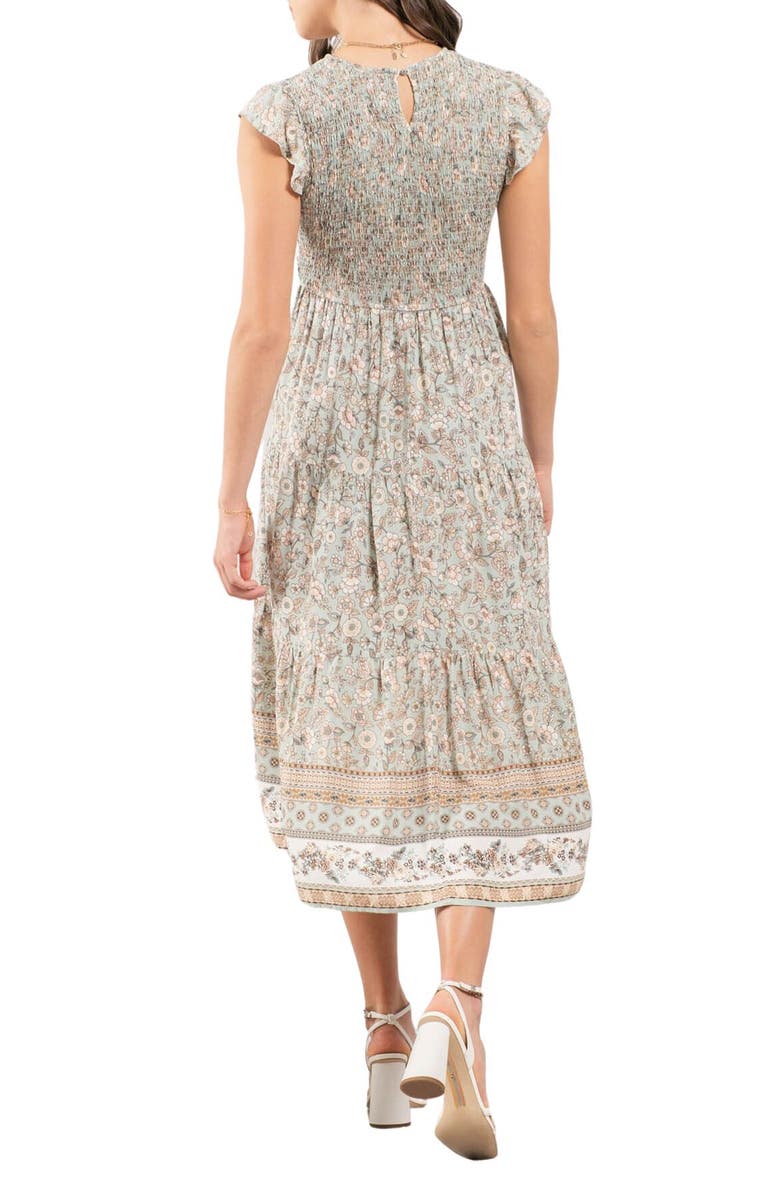 Blu Pepper Floral Border Print Maxi Dress, Alternate, color, 