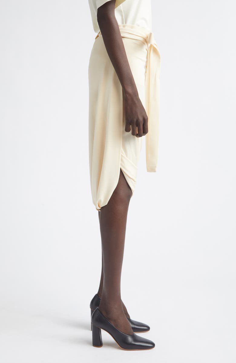 Lemaire Draped Crepe Jersey Wrap Skirt, Alternate, color, Cream