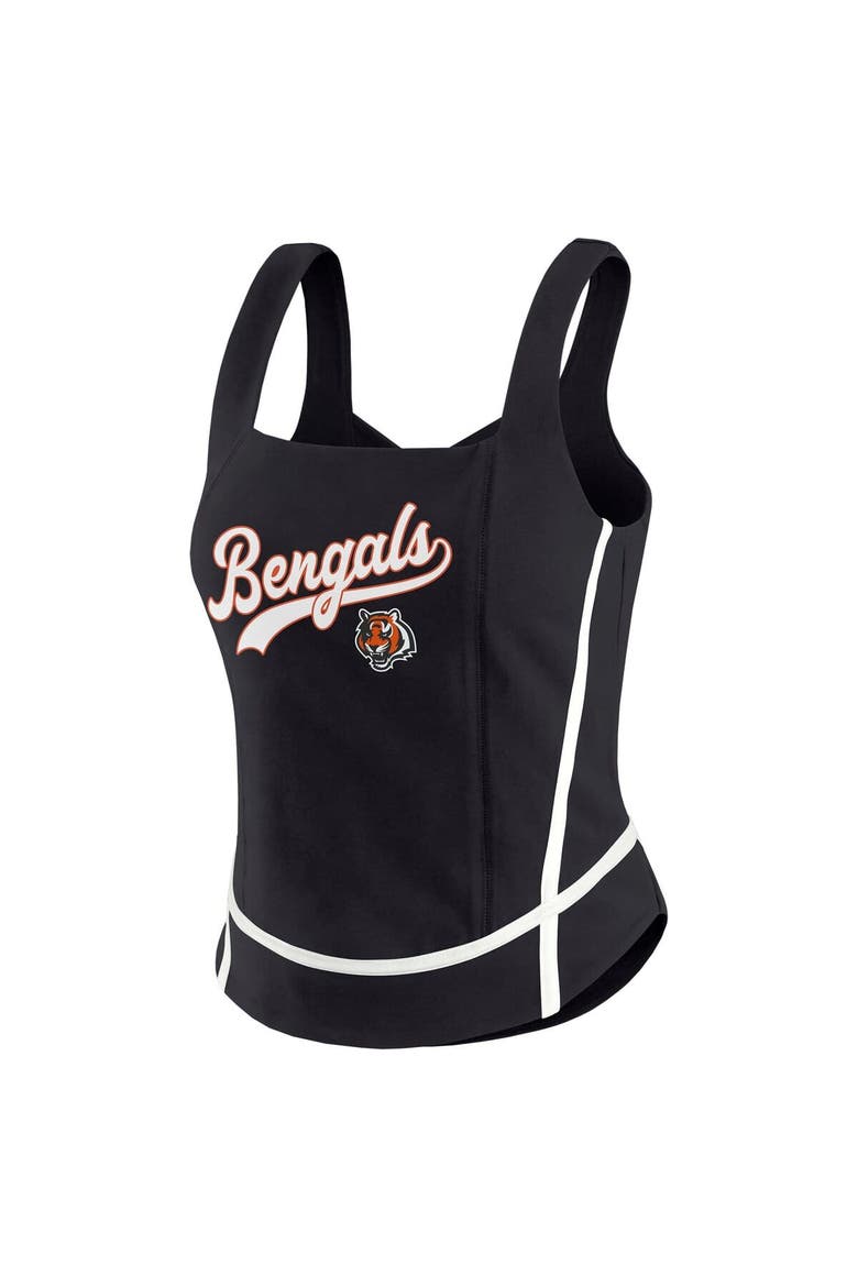 Women's WEAR by Erin Andrews Black Cincinnati Bengals Square Neck Tank Top, Alternate, color, Black