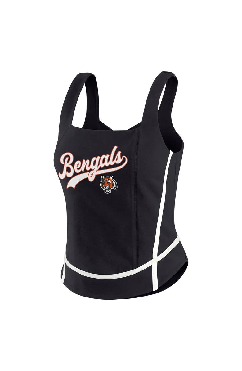 WEAR by Erin Andrews Women's WEAR by Erin Andrews Black Cincinnati Bengals Square Neck Tank Top, Alternate, color, Black