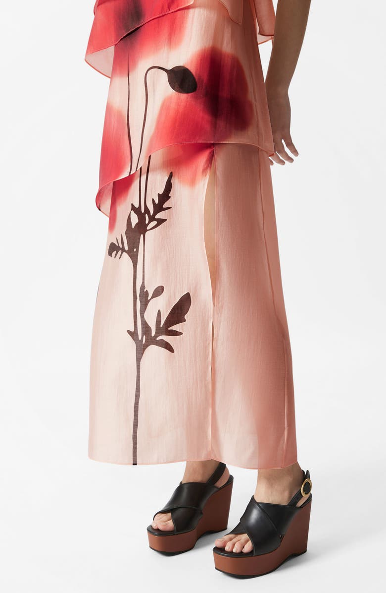 & Other Stories Placed Floral Dress, Alternate, color, Peach/ Red Floral