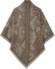 SAACHI Bandana Print Fringe Shawl