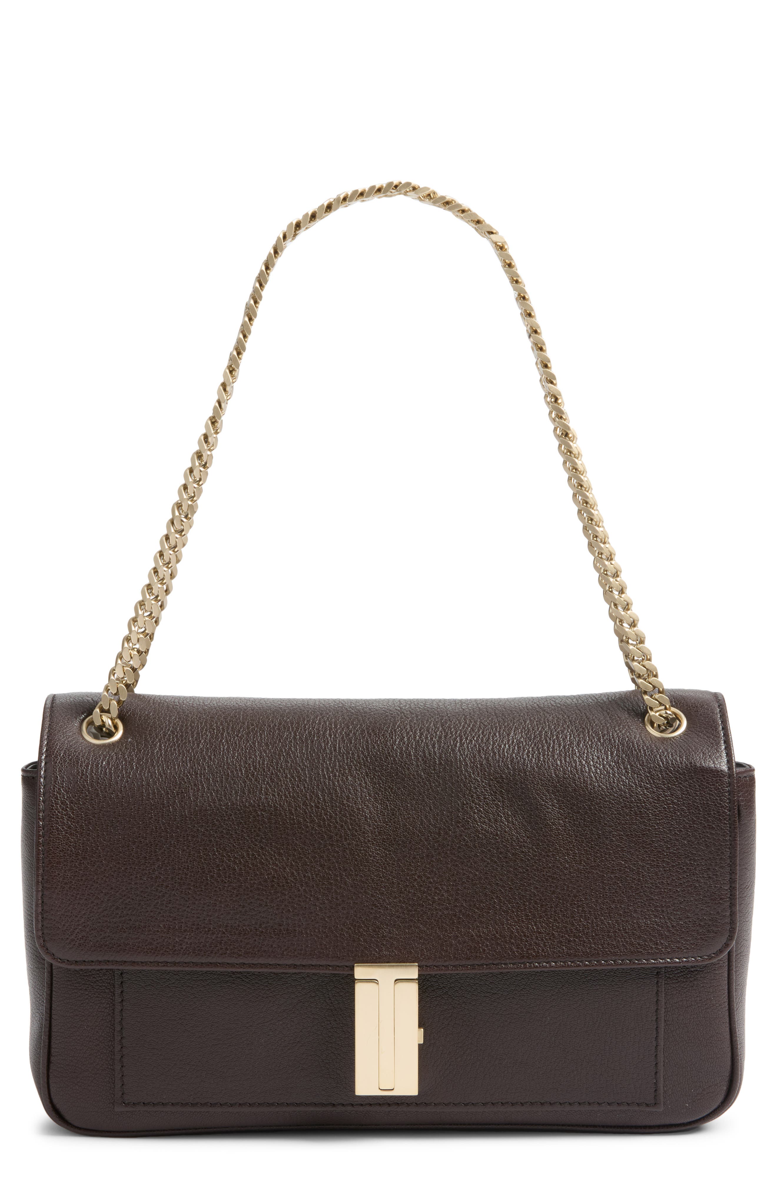 Mia Chain Shoulder Bag, Main, color, ESPRESSO