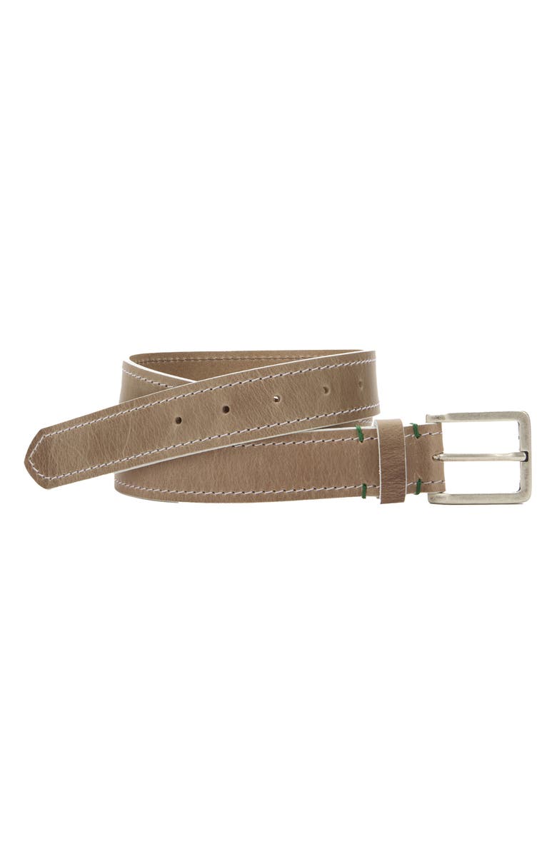 Johnston & Murphy White Edge Waxed Leather Belt, Main, color, 