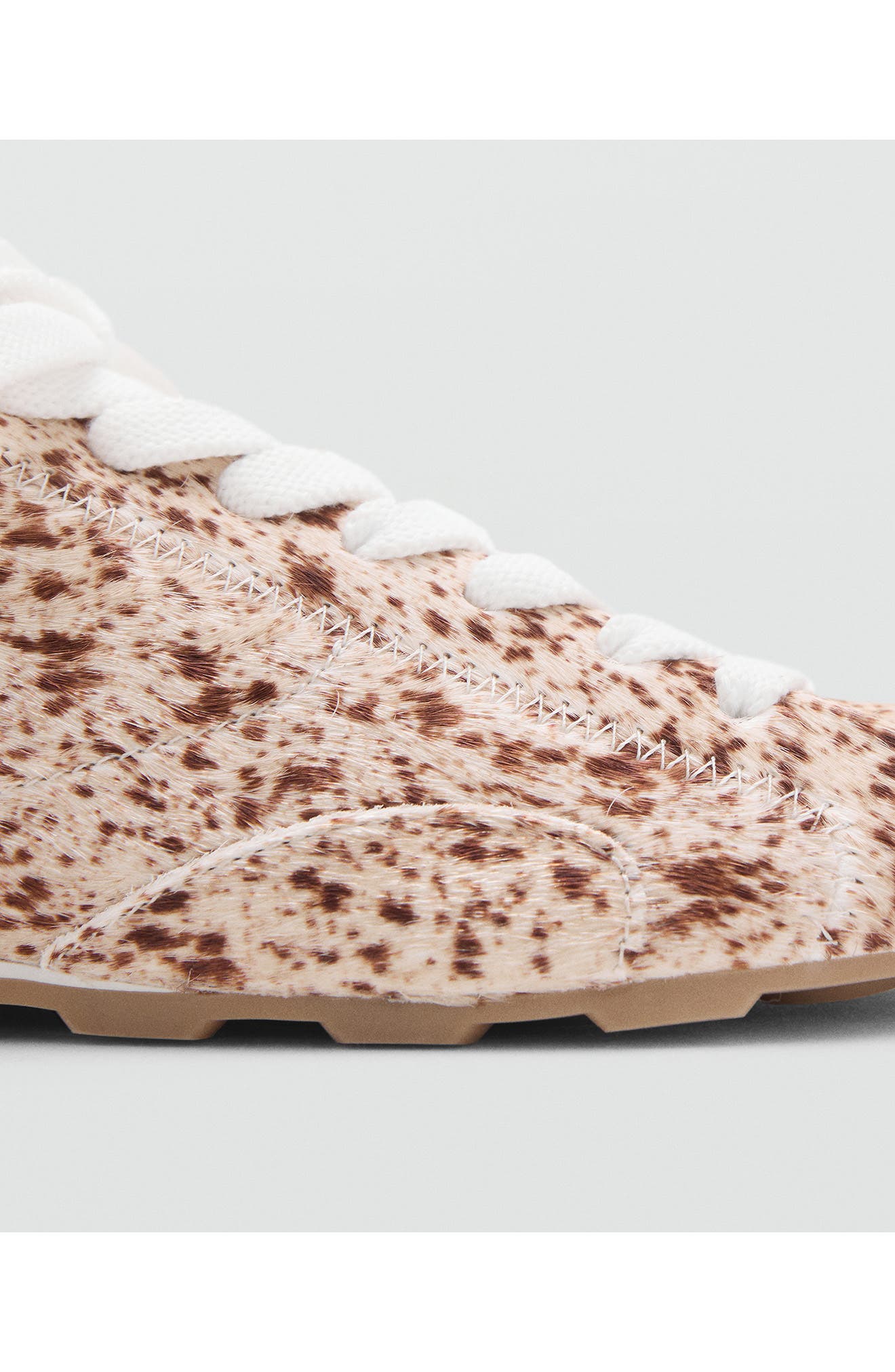 MANGO Genuine Calf Hair Sneaker, Alternate, color, Beige Calf Hair