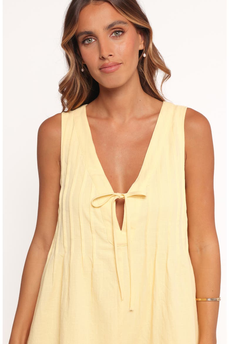 Sleeveless Cotton Tie Front Romper, Alternate, color, BUTTER YELLOW