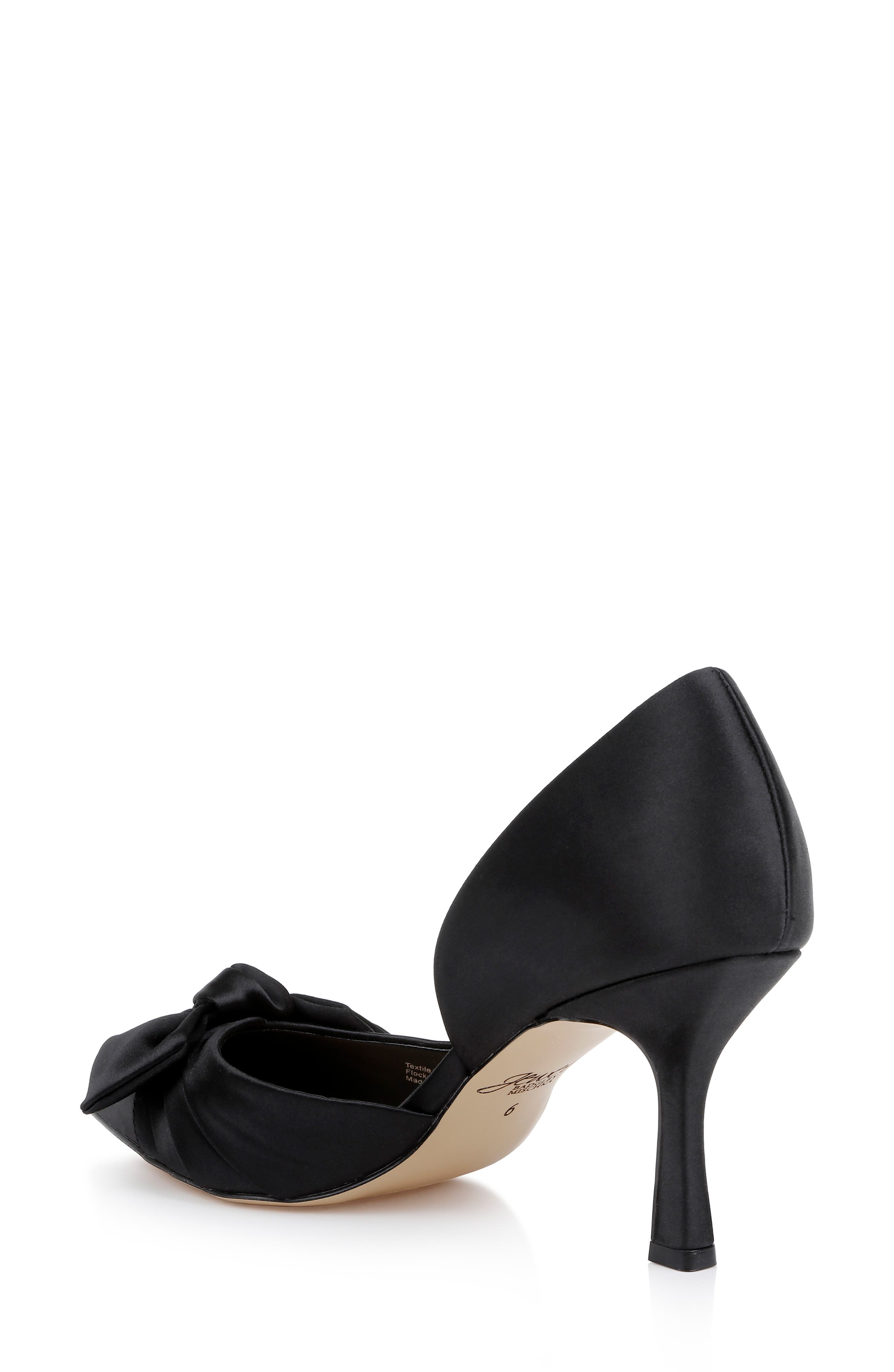 Jewel Badgley Mischka Emelia d'Orsay Pointed Toe Pump, Alternate, color, Black Satin