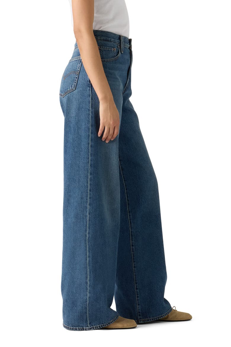 Cinch High Waist Baggy Wide Leg Jeans, Alternate, color, PASS THE PARCEL