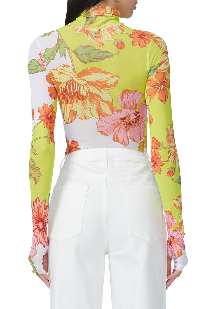 Zadie Print Turtleneck Mesh Top, Alternate, color, COLOR BLOCK FLORAL