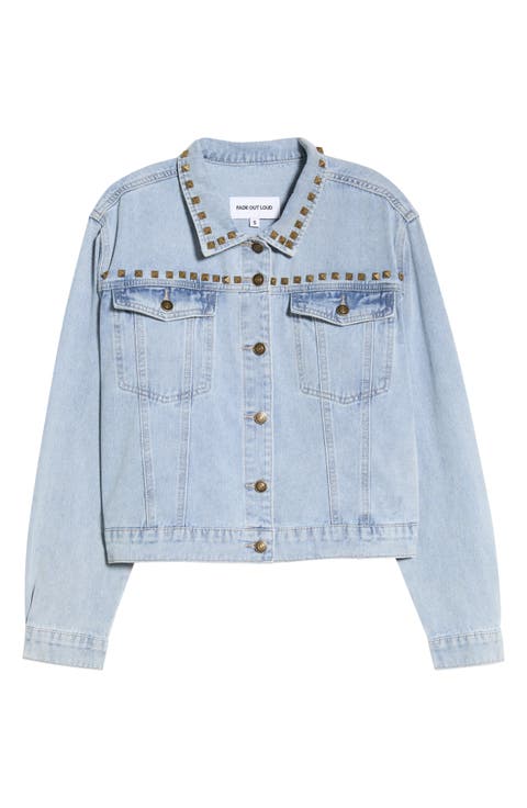 Nina Studded Denim Trucker Jacket