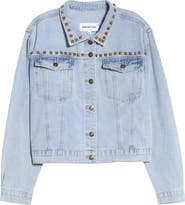 Fade Out Loud Nina Studded Denim Trucker Jacket