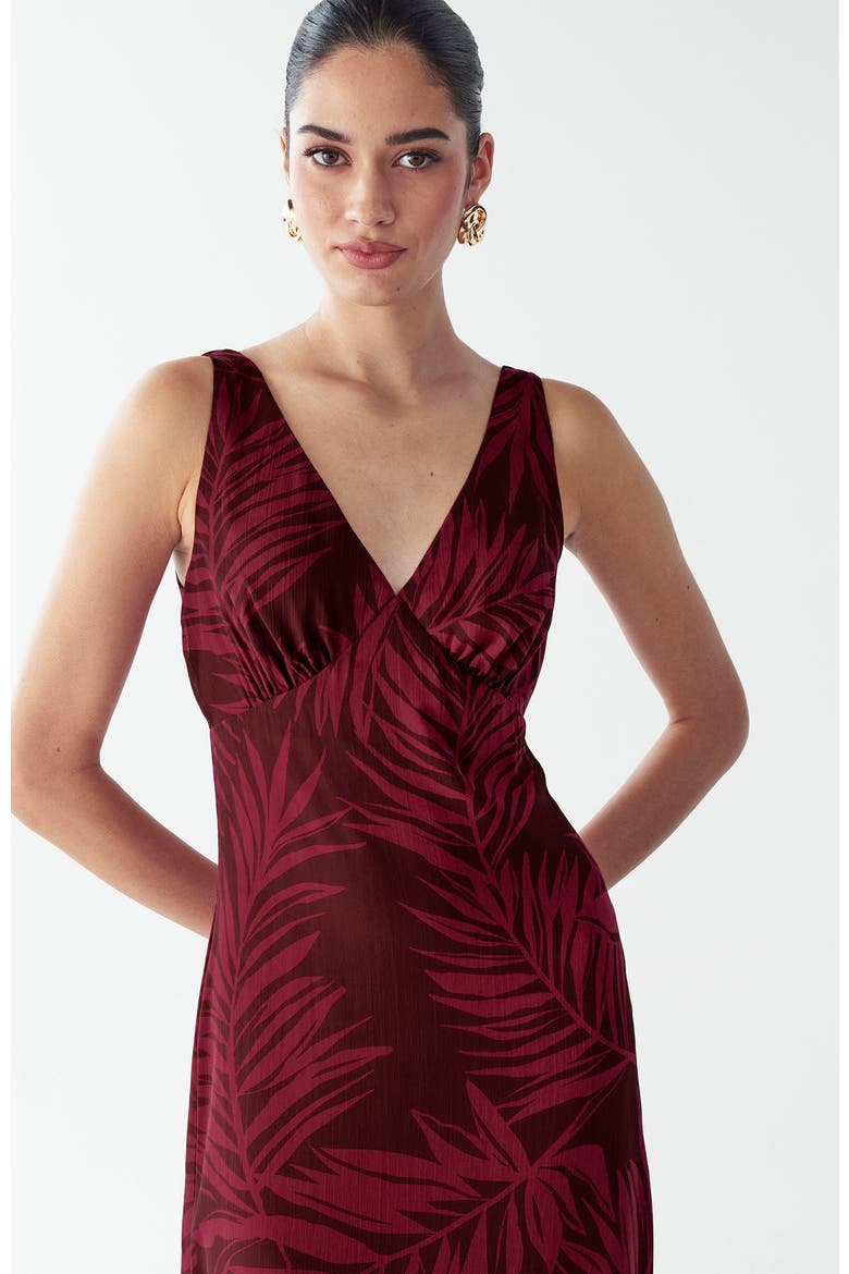 Chelsea Dress, Alternate, color, Burgundy Palms
