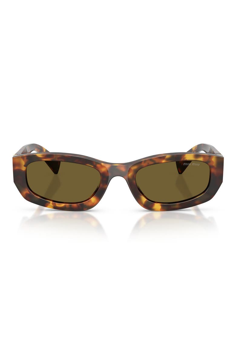 53mm Irregular Sunglasses, Main, color, HAVANA HONEY / DARK BROWN