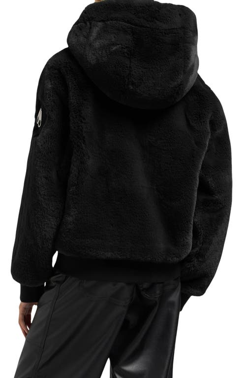 Moose Knuckles Portland Bunny Faux Fur Hooded Jacket In Black