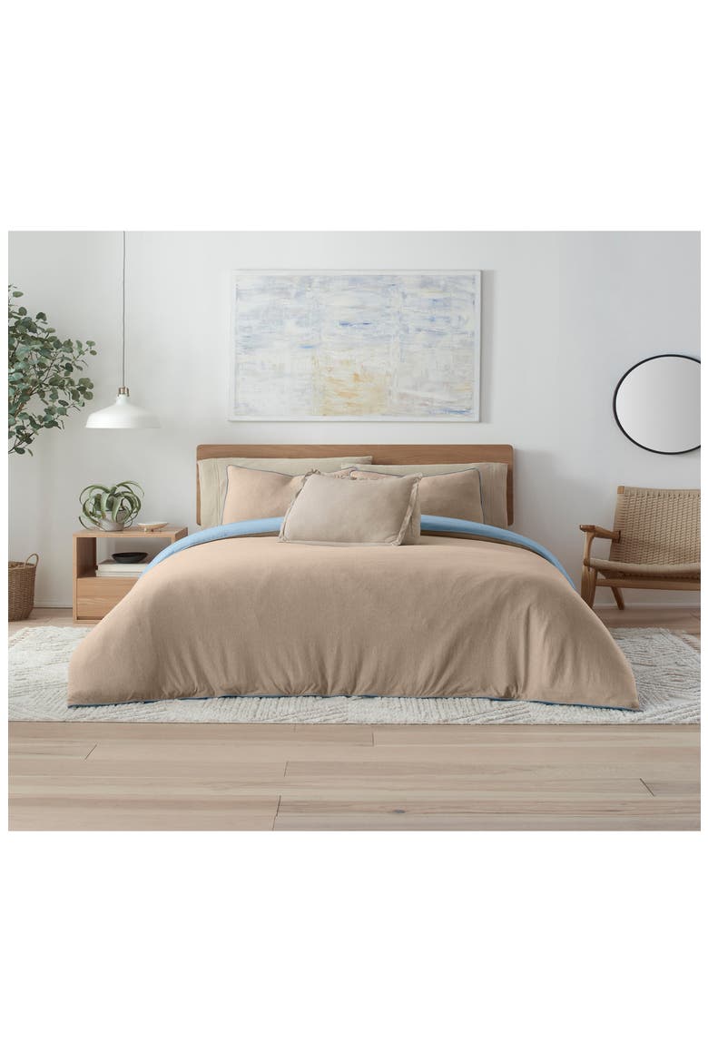 Snuggle Comforter Set, Alternate, color, BLUE/TAUPE