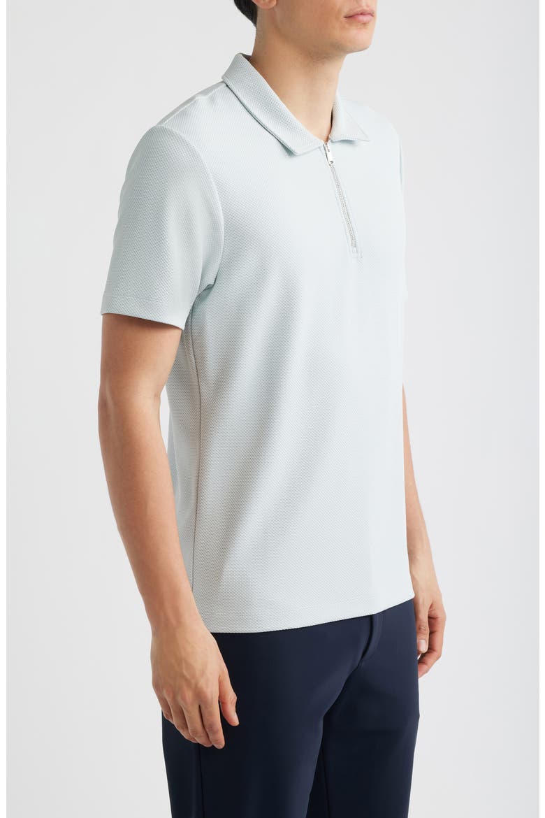 Forno Jacquard Half Zip Polo, Alternate, color, SOFT BLUE