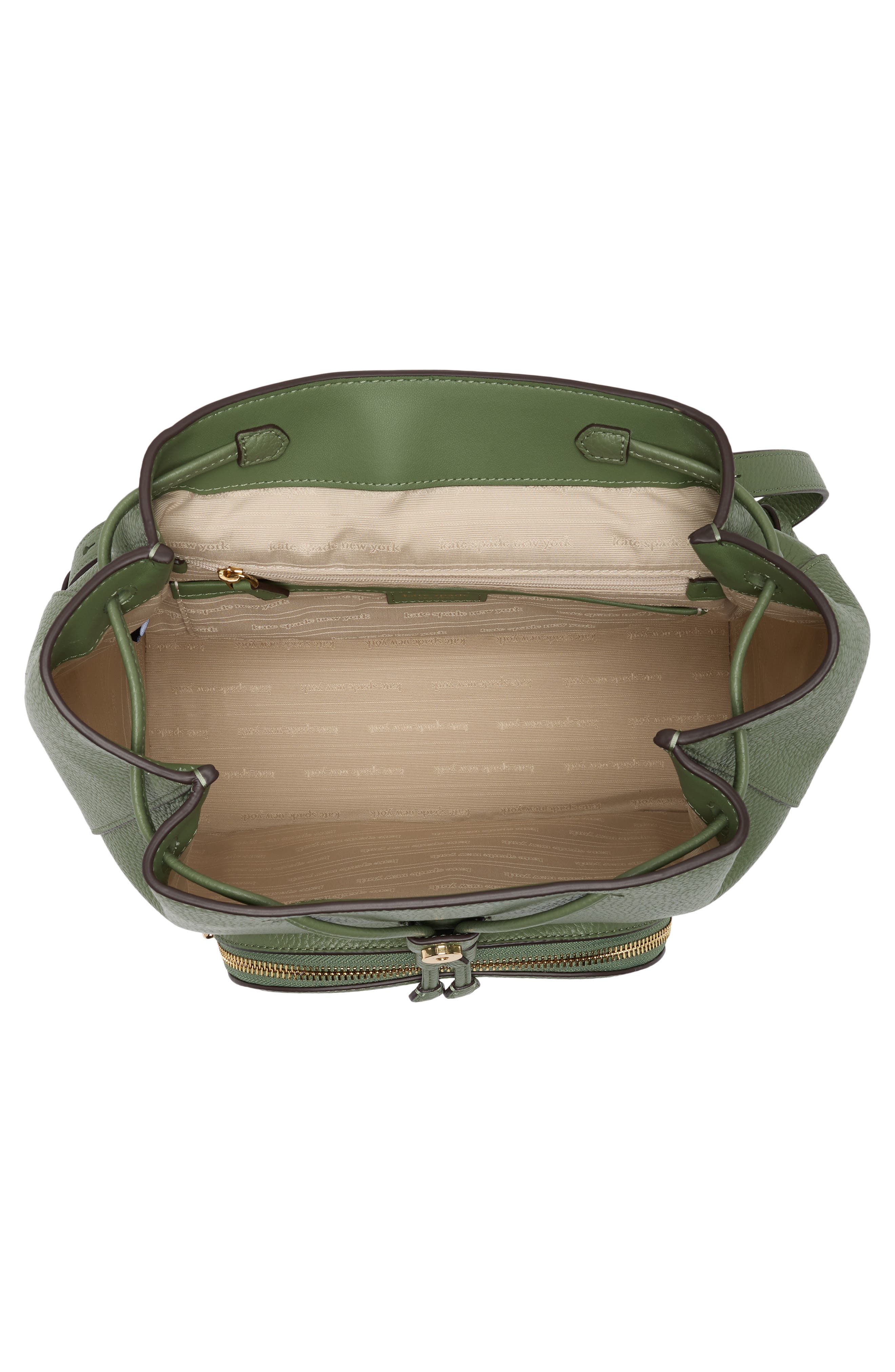 Pebbled Leather Backpack, Alternate, color, CEDAR STAND