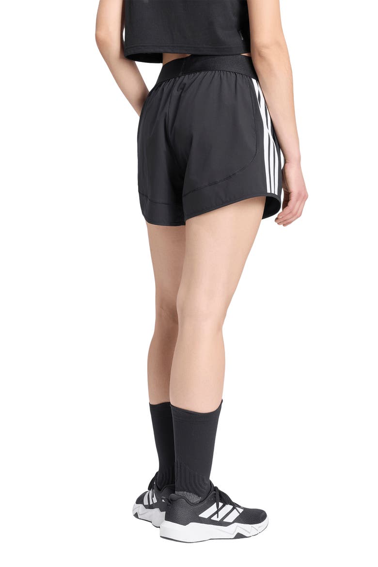 Pacer 3-Stripes Performance Shorts, Alternate, color, BLACK/ WHITE