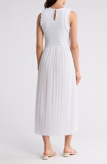 Mixed Sleeveless Midi Dress