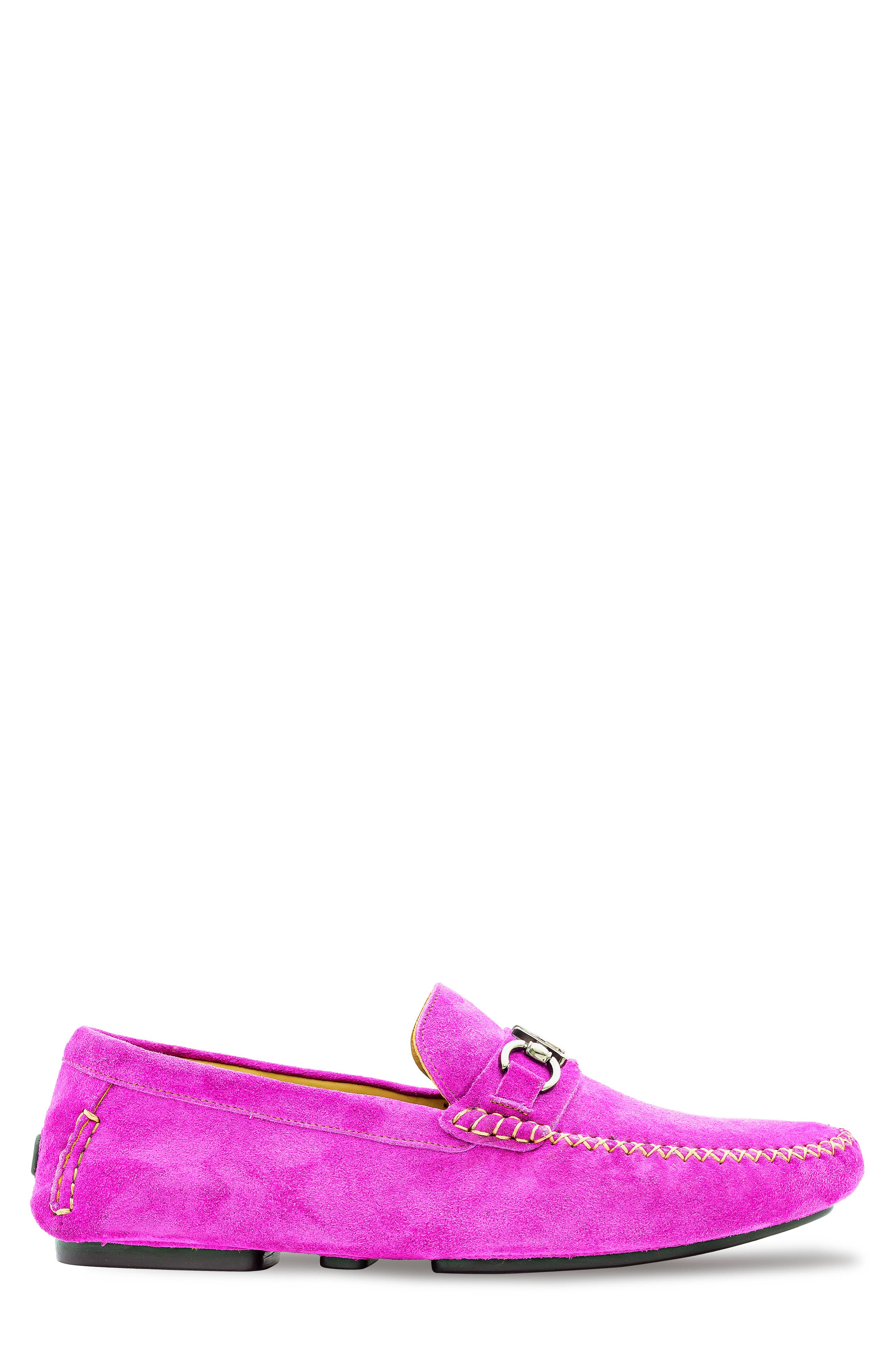 Initial Bit Ornament Leather Loafer, Alternate, color, PINK