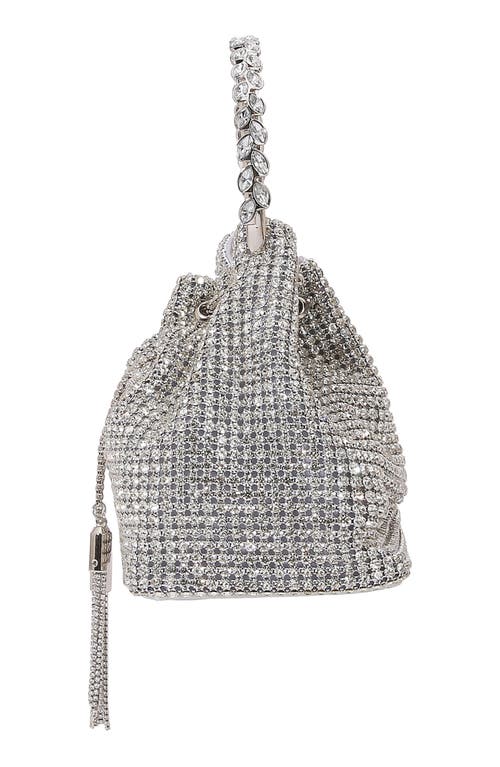 Berness Rhinestone Ring Handle Bag In Silver
