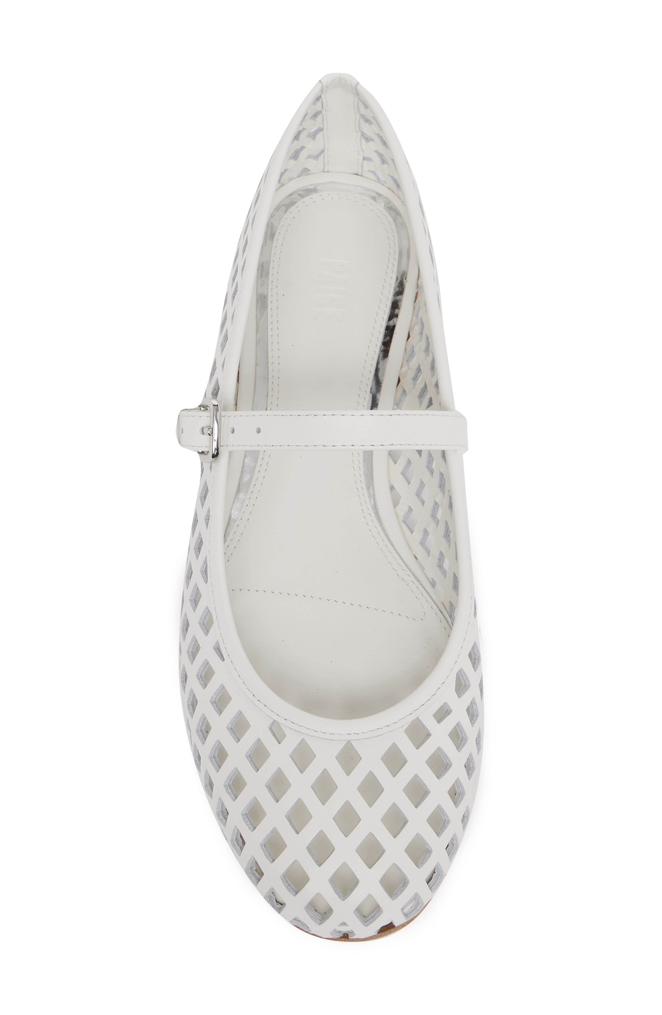 PAIGE Jaden Cutout Mary Jane Flat, Alternate, color, Cream