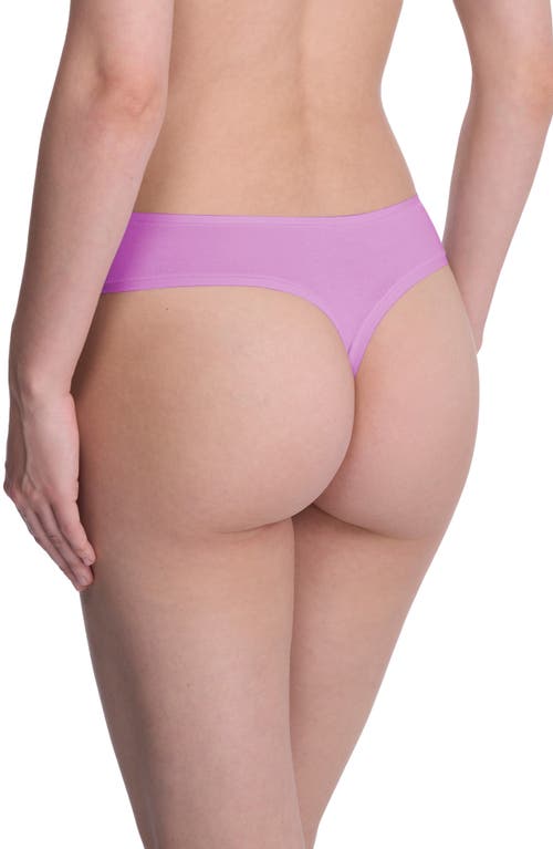 Natori Bliss Bare Stretch Cotton Thong In Pink