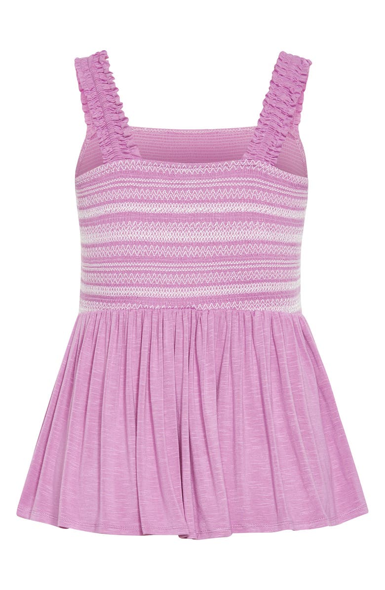 City Chic Danni Embroidered Peplum Tank, Alternate, color, Violet