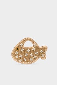 SIMONMILLER Puka Fish Raffia Handbag