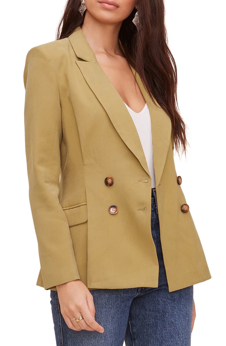 ASTR the Label Pleat Detail Fitted Blazer, Alternate, color, 