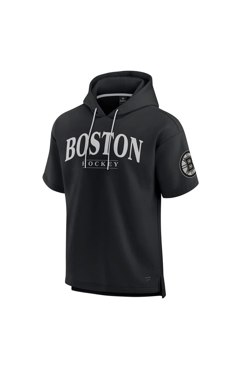 FANATICS Men's Fanatics Black Boston Bruins Elements Ready Short Sleeve Pullover Hoodie, Alternate, color, Black