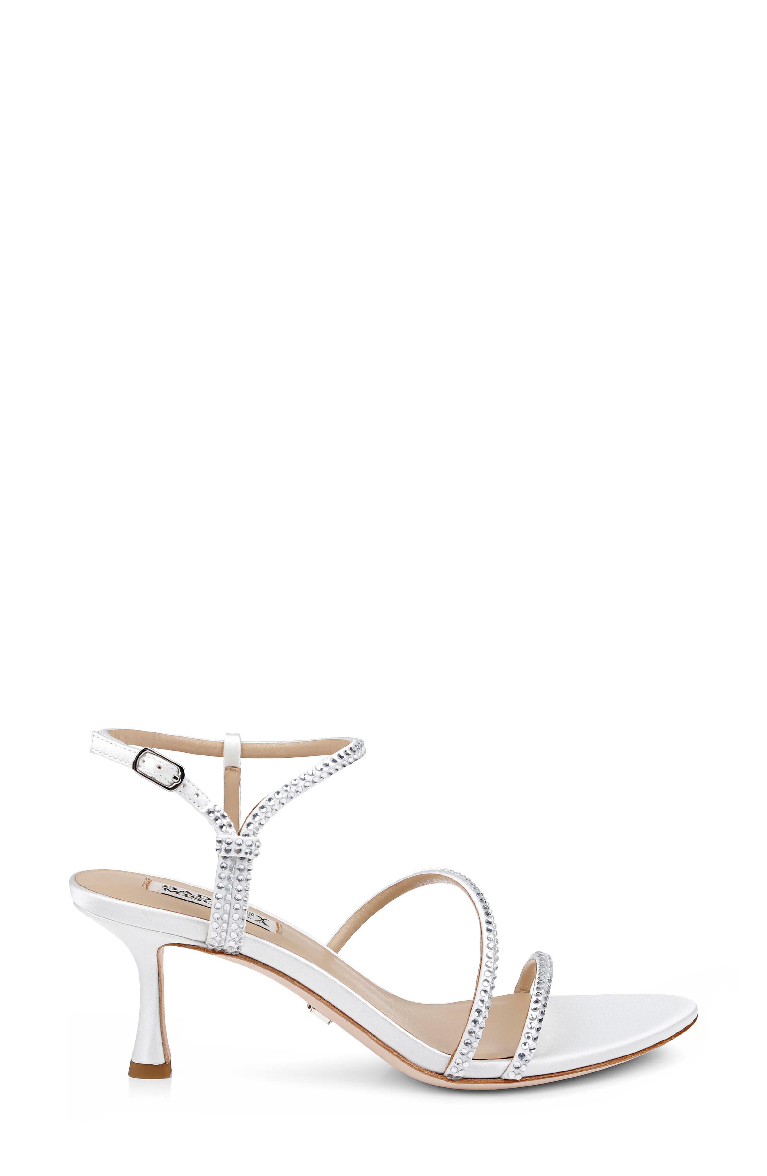 Badgley Mischka Collection Julianna Ankle Strap Sandal, Alternate, color, White Satin