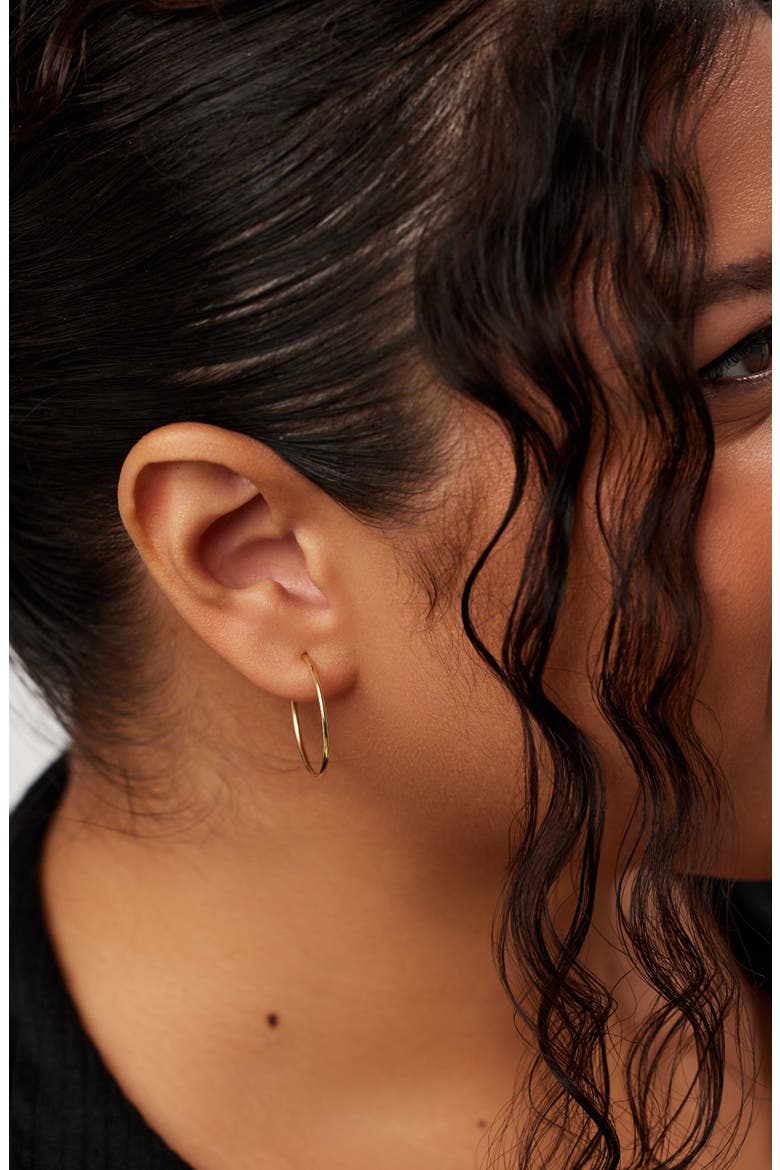 Small Gold Hoop Earrings - Gold Slim Hoops Large, Alternate, color, Gold