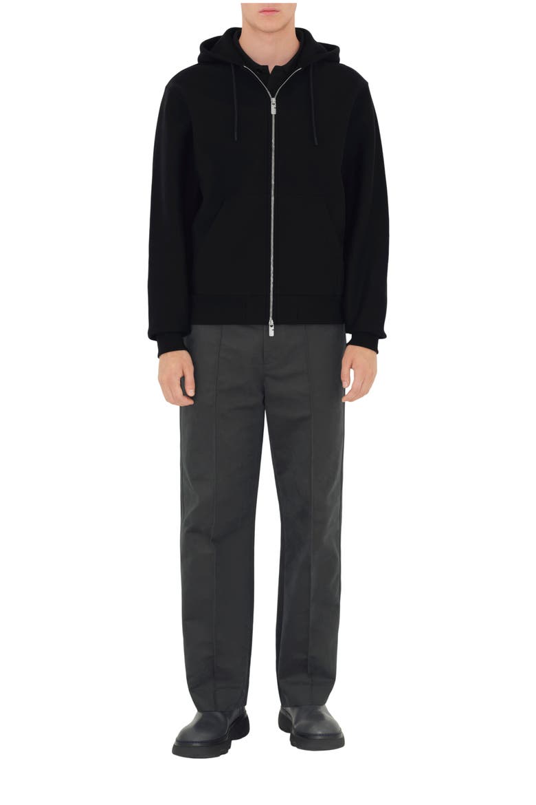 Logo Cotton Blend Zip Hoodie, Main, color, Coal