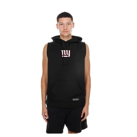 Men's New Era  Black New York Giants Combine Sleeveless Hoodie