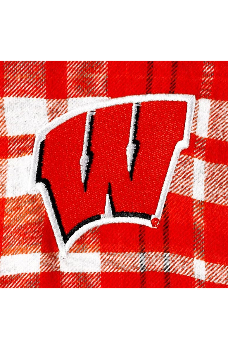 CONCEPTS SPORT Women's Concepts Sport Red Wisconsin Badgers Mainstay Lightweight Flannel Plaid Pullover Hoodie, Alternate, color,
