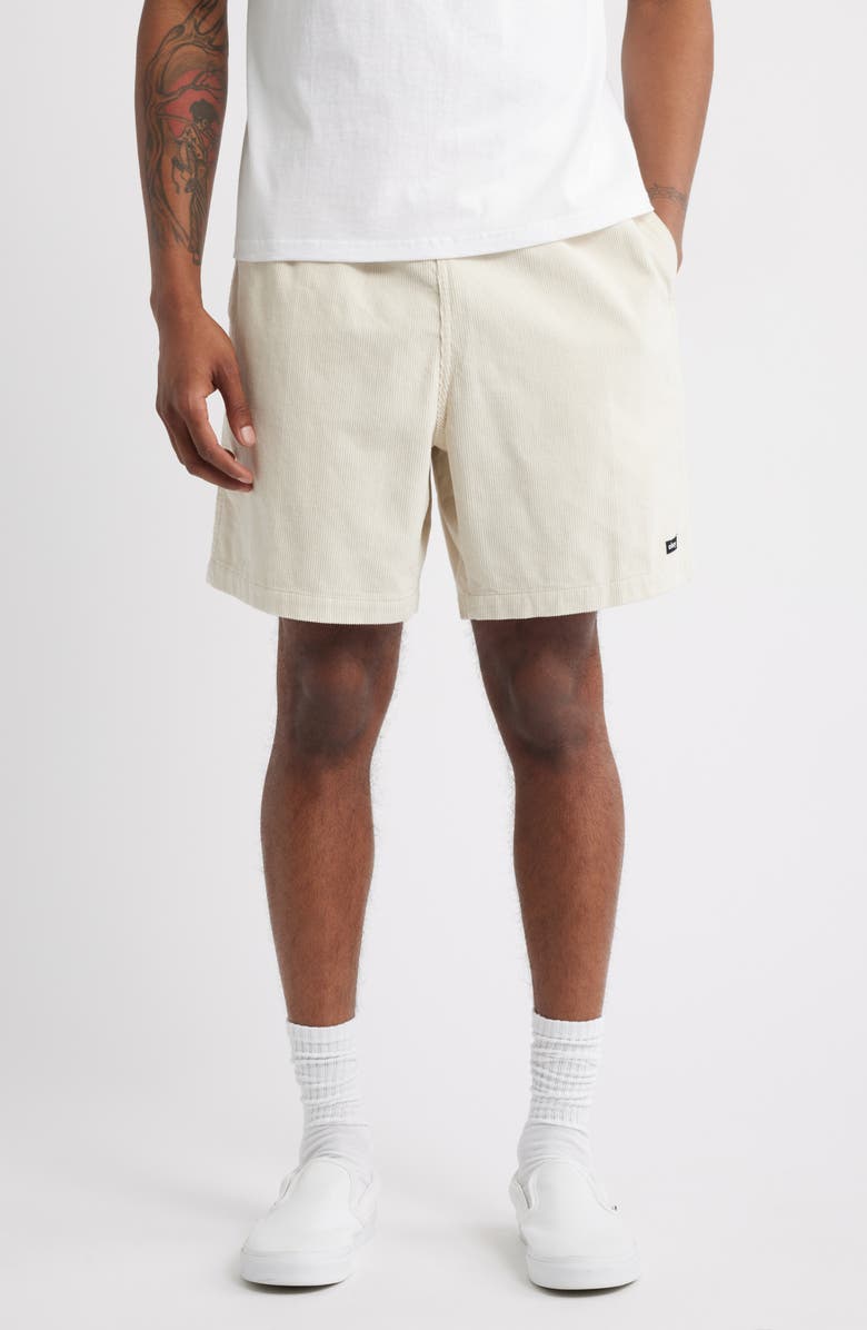 Obey Easy Pulp Cotton Corduroy Shorts, Main, color, Birch Faded Wash