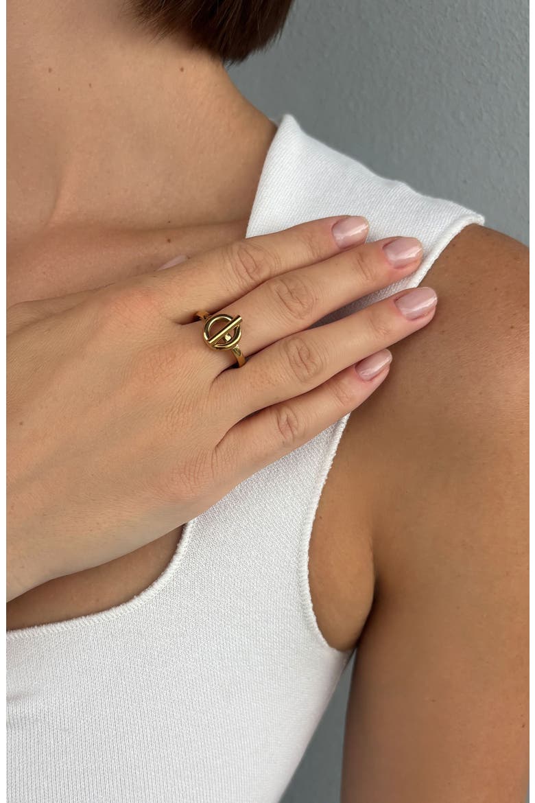 18k Gold Plate Statement Ring, Alternate, color, GOLD