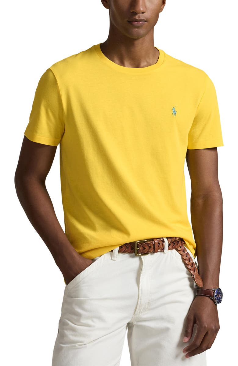 Polo Ralph Lauren Classic Fit Solid Cotton Jersey T-Shirt, Main, color, Sunfish Yellow/ C7109