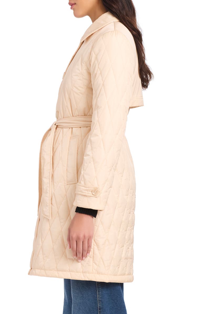 Kate Spade New York long quilted jacket, Alternate, color, Sparkling Champagne