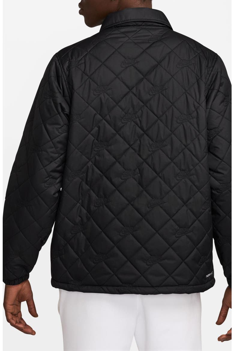 Club Quilted Coach's Jacket, Alternate, color, BLACK/ WHITE