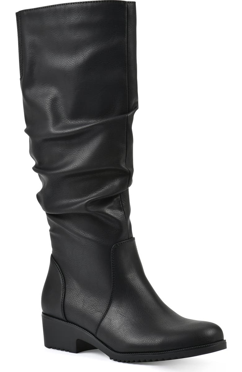 CLIFFS BY WHITE MOUNTAIN Duration Slouch Boot, Main, color, Black Burnished Smooth