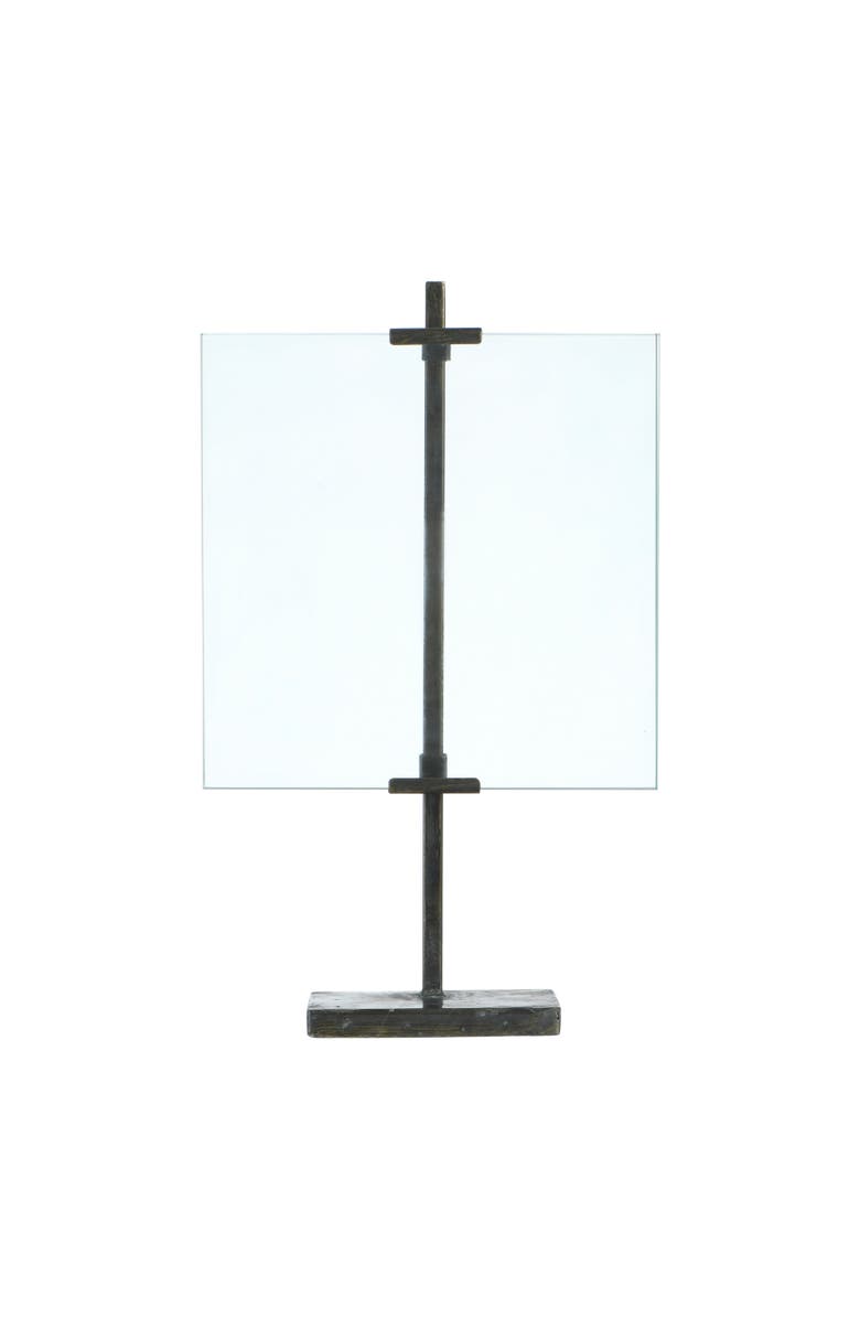 Storied Home 10 in x 16.75 in Black Adjustable Metal Stand and Glass Floating Photo Frame, Main, color, Black